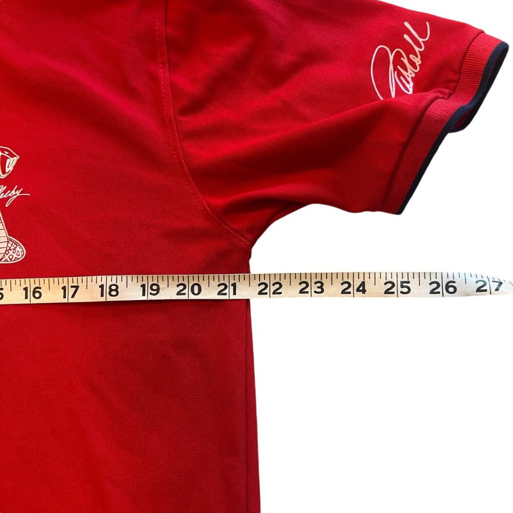 RARE Carroll Shelby Mustang Red Polo w/Front & Back Hit - Picture 7 of 8
